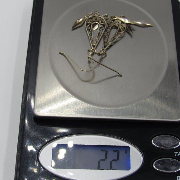 Sterling Rustic Unique Style Dangle Earrings - Picture 5 of 5